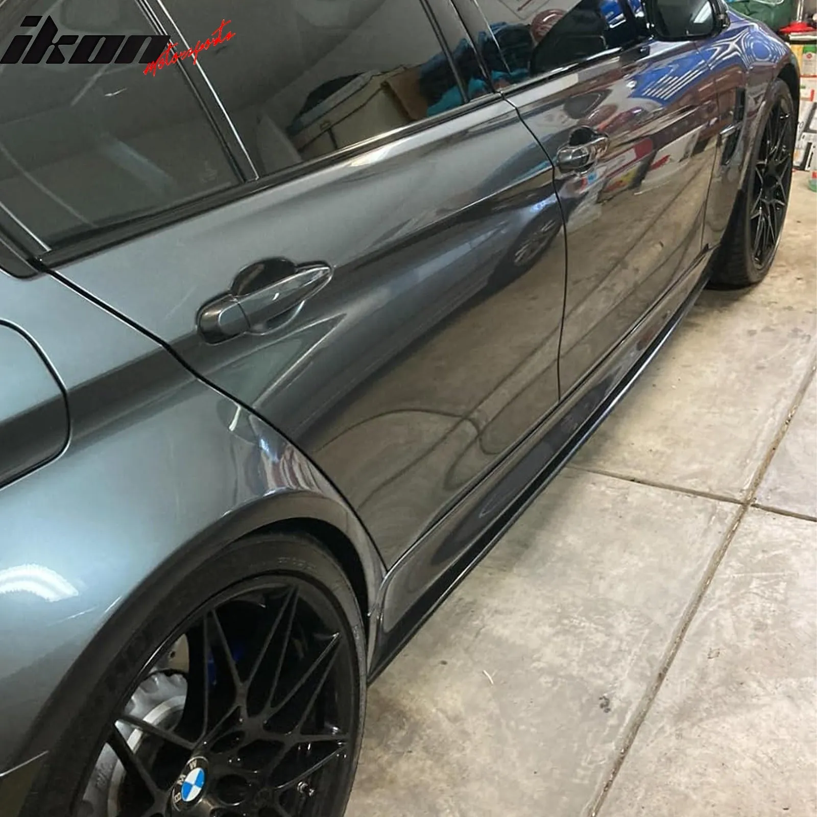 2015-2018 BMW F80 M3 Side Skirts Extention MT Style PU Unpainted Black