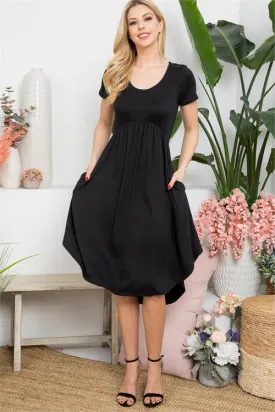 Black Empire Waist High Low Dress