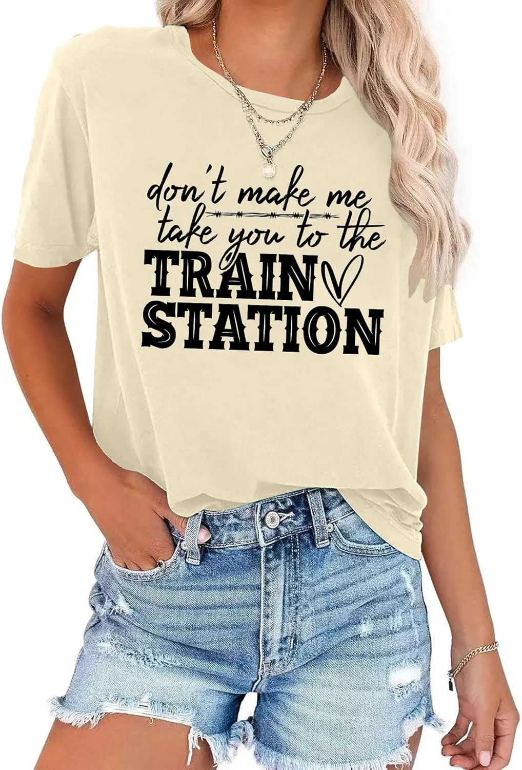 Could Be A Train Station Kinda Day Shirt Women Funny Country Music Tees Casual Summer Short Sleeve Tops