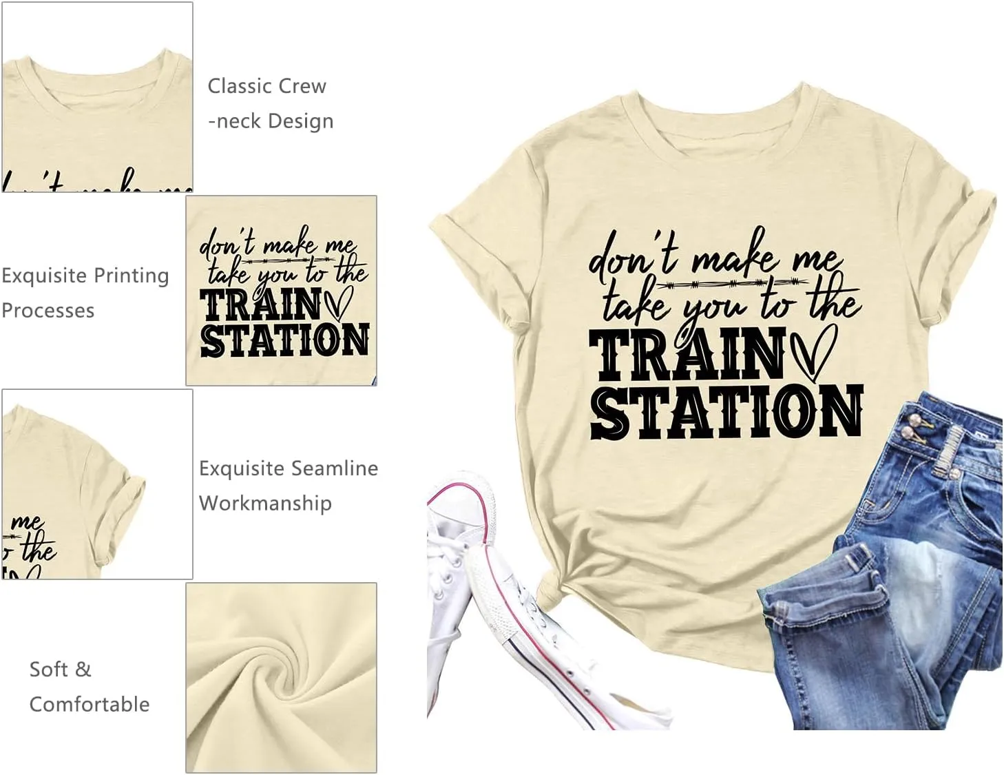 Could Be A Train Station Kinda Day Shirt Women Funny Country Music Tees Casual Summer Short Sleeve Tops