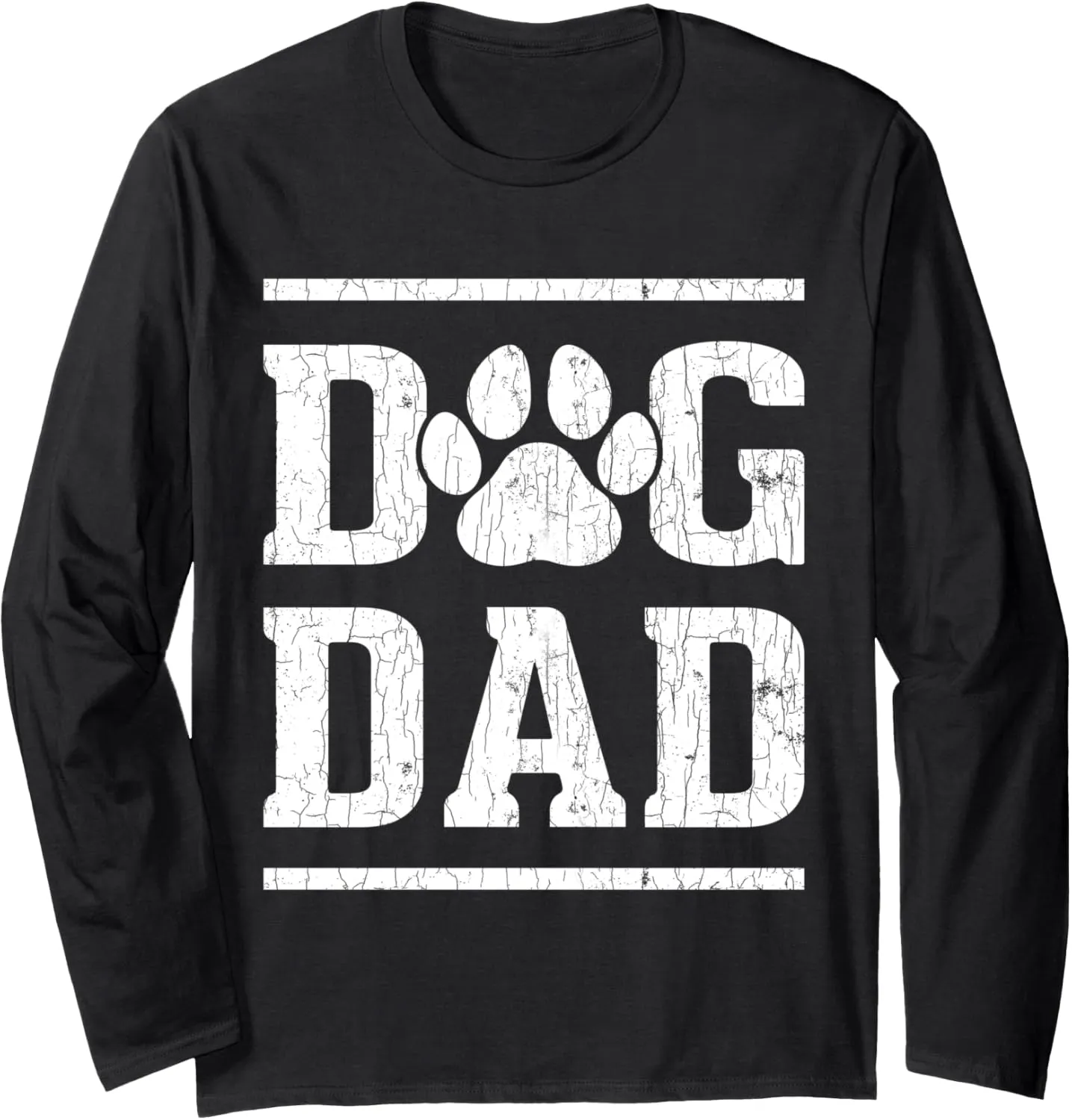 Dog Dad Paw Funny Pet Lover Owner Graphic Long Sleeve T-Shirt
