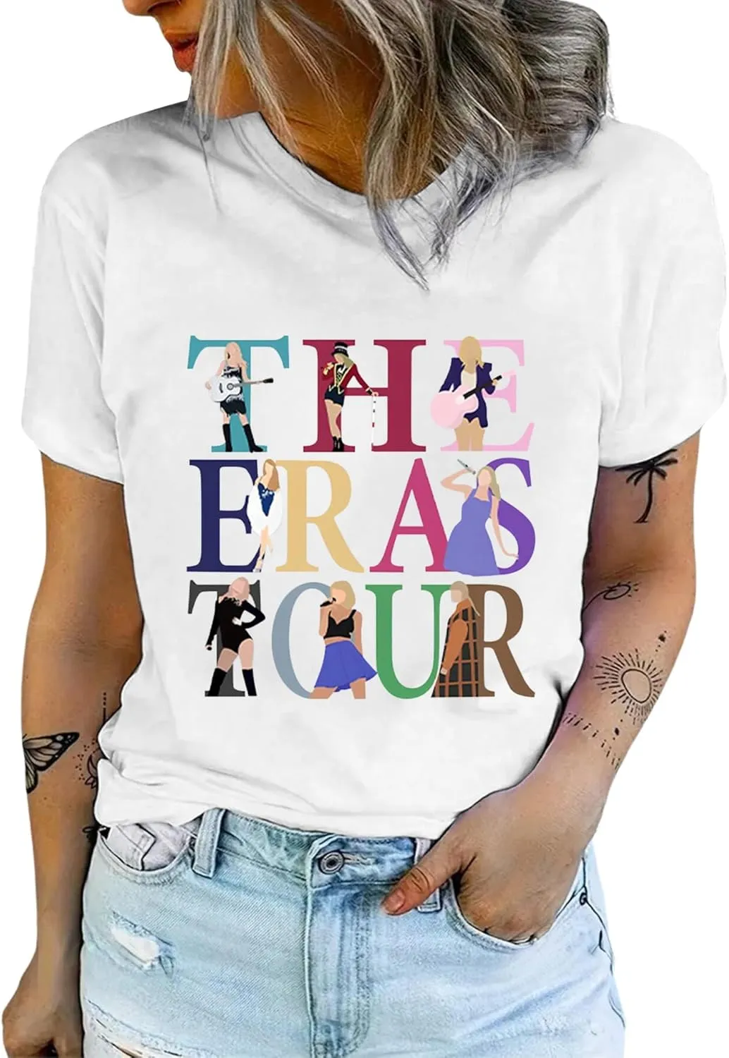 EVELUST Womens Country Concert Shirt - Cute Music Festival Graphic Tee World Tour Outfits Fan Lover Casual Letter Print Top
