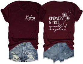 Inspirational Teacher Shirts Women Teacher Kindness Positive Message Tshirt Dandelion Graphic Summer Tee Tops