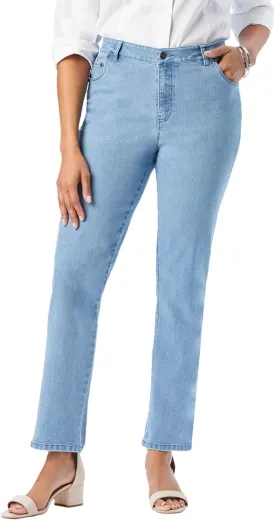 Jessica London Women's Plus Size True Fit Stretch Denim Straight Leg Jean
