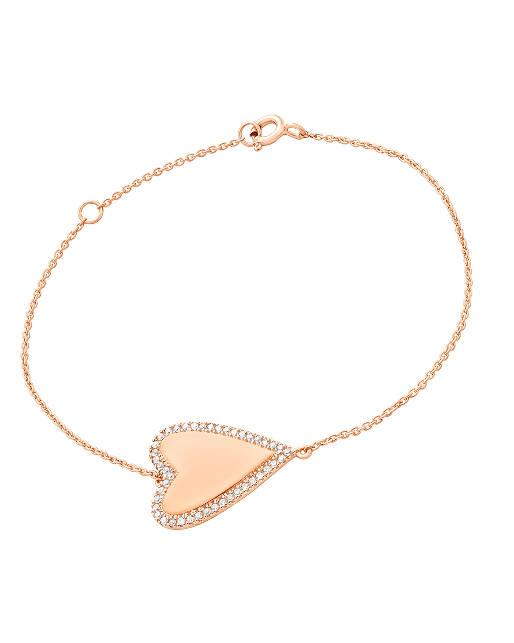 Outlined Diamond Heart Bracelet - 18K Gold Vermeil