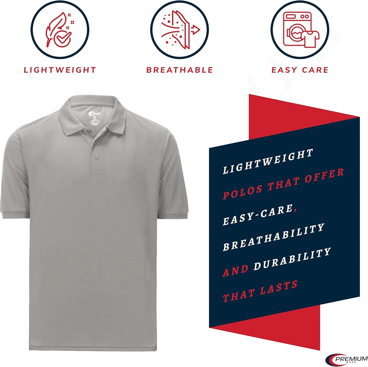Premium Wear Boys High Moisture Wicking Polo T Shirts