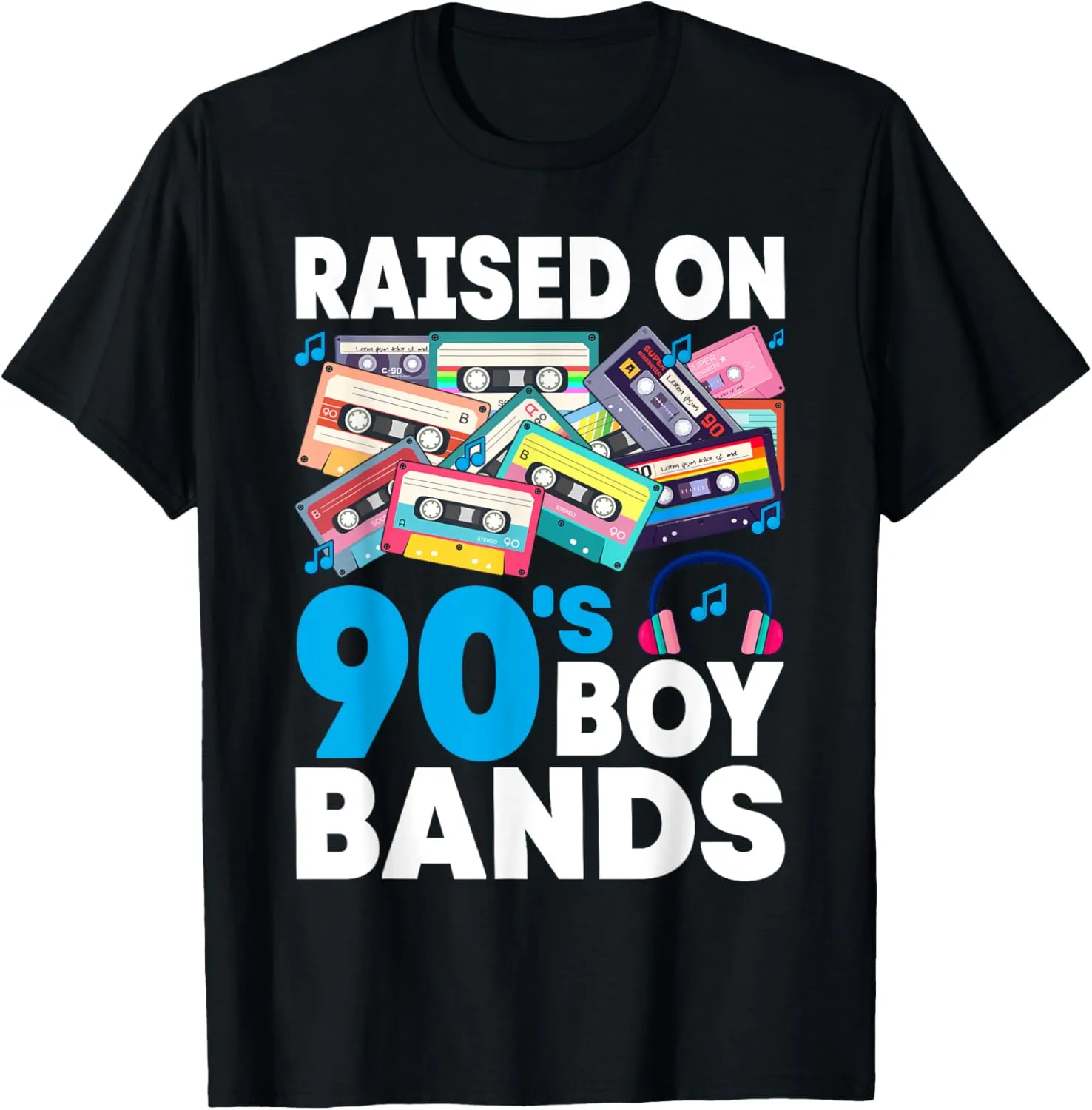Raised On 90s Boy Bands Cassette Tape Retro T-Shirt