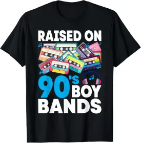 Raised On 90s Boy Bands Cassette Tape Retro T-Shirt