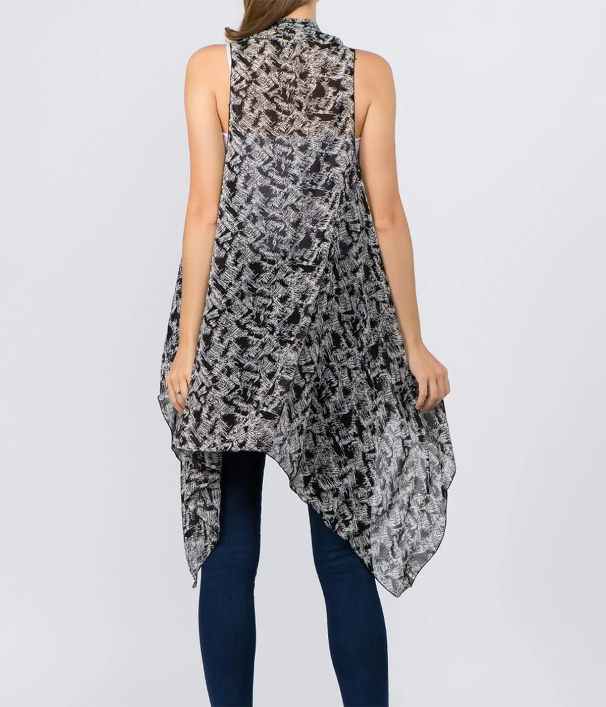 Scarfand's Women's Sheer Open Front Lightweight Sleeveless Long Duster Cardigan Vest