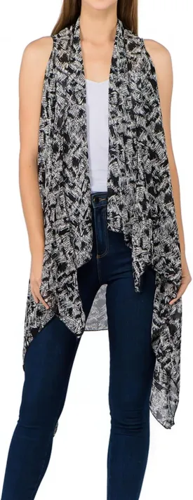 Scarfand's Women's Sheer Open Front Lightweight Sleeveless Long Duster Cardigan Vest