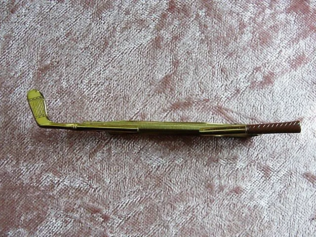 VINTAGE Attractive Golf Club Gents Tie Bar,HICKOK Mens Tie Bar, Quality Gentlemens Tie Accessory, Vintage Jewelry, Collectible Golfing Gift