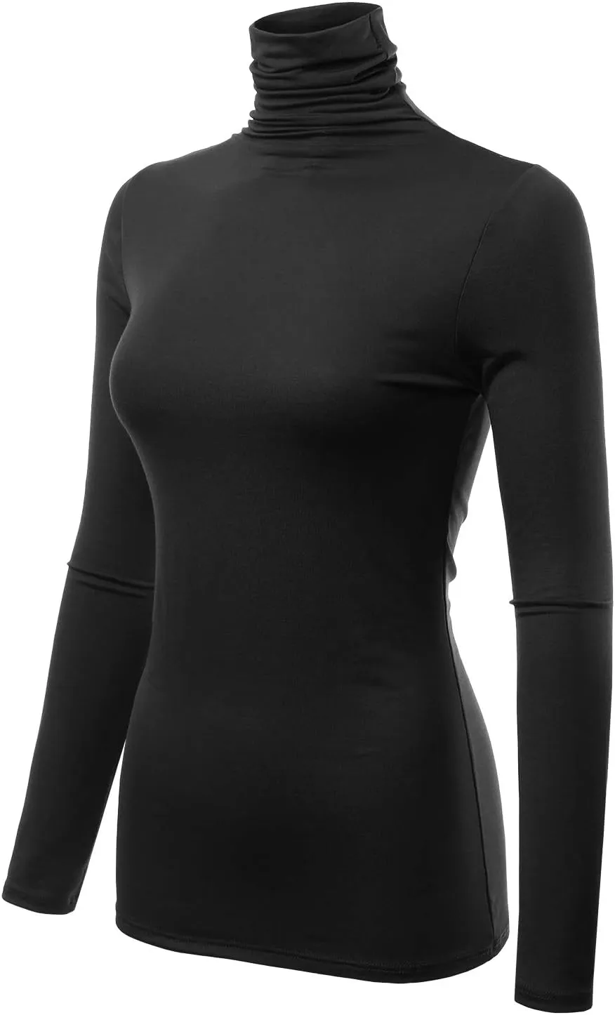 Womens Premium Long Sleeve Turtleneck Lightweight Pullover Top Sweater (S-3X, Made in USA)