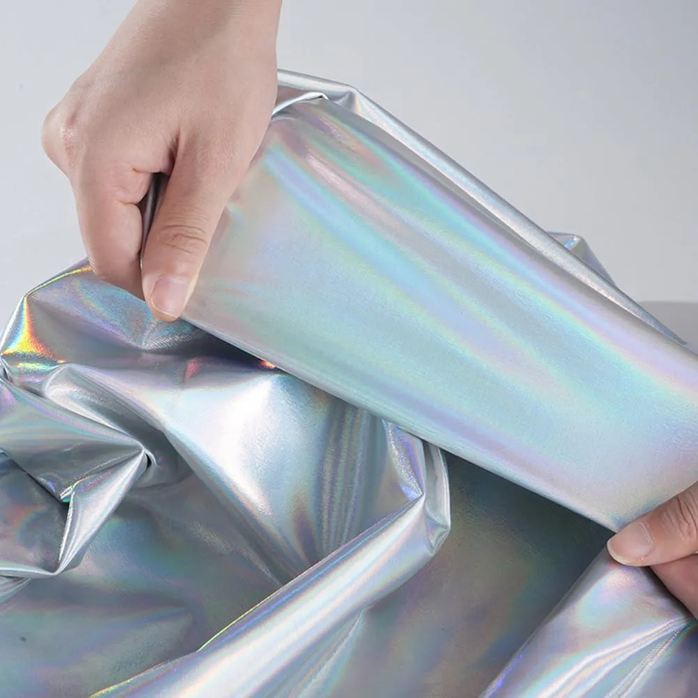 Womens Shiny Metallic Pants, Holographic Disco Sweatpant for 70s 80s Alien Space Cowgirl Halloween Costume
