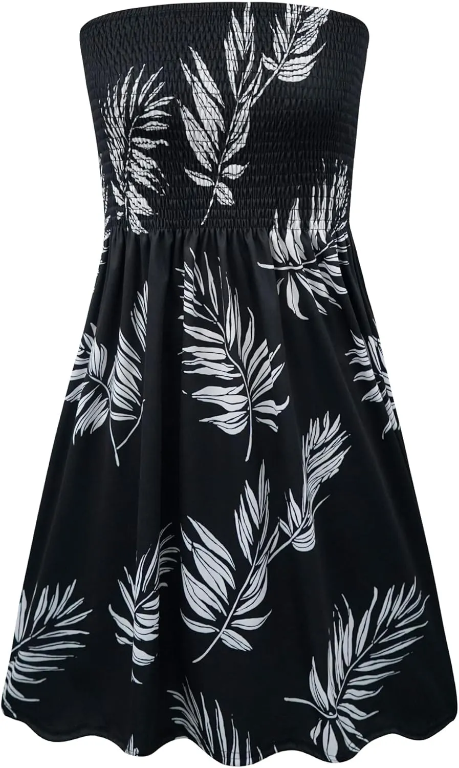Zyyfly Summer Strapless Dress for Women Tube Top Sundress Casual Beach Cover Ups